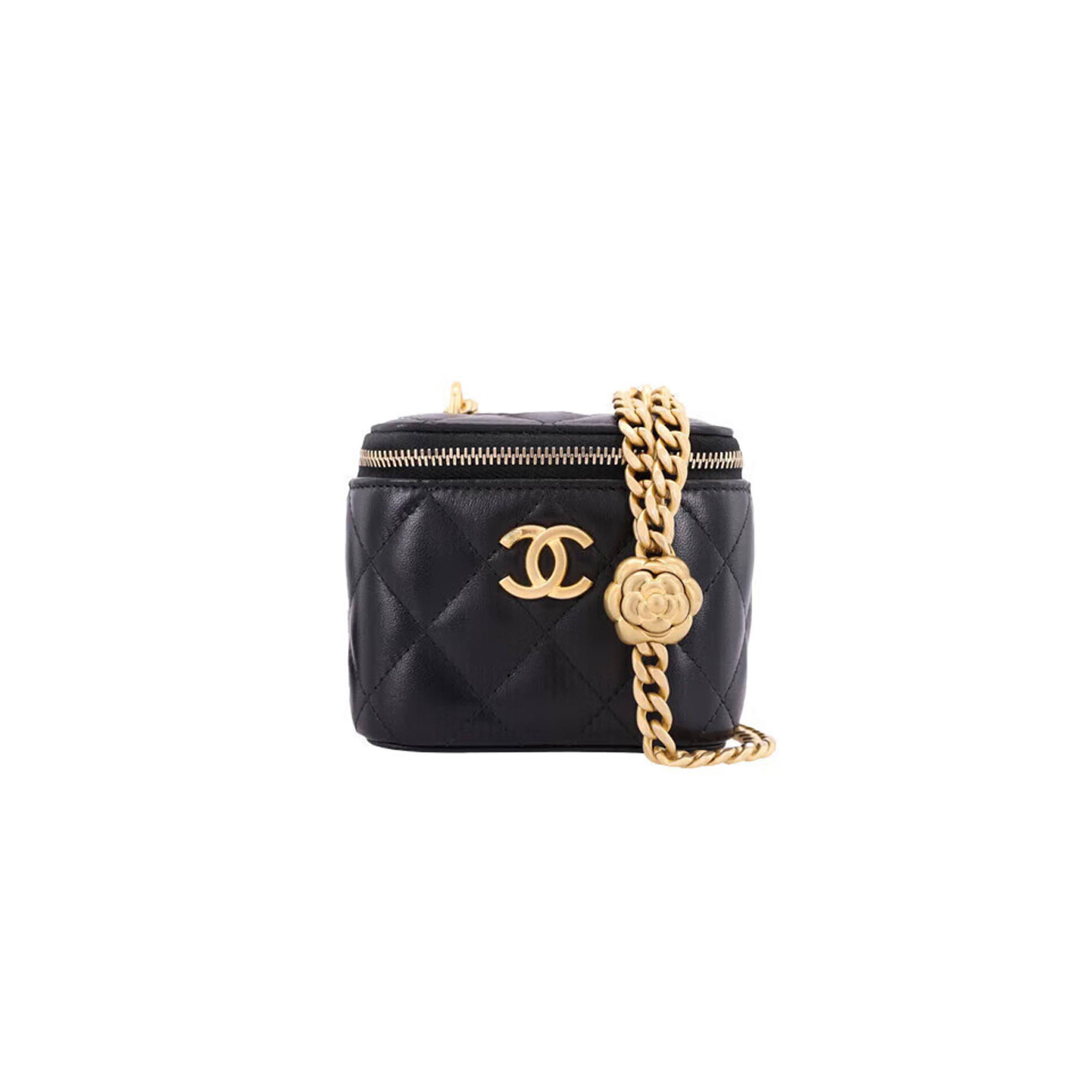 CHANEL MASTER CAMELLIA ADJUSTABLE BUCKLE BOX BAG (11*8.5*7cm) 